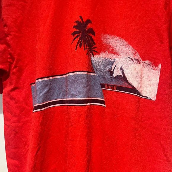Vintage Hanes Hawaii Graphic T-shirt, Red, Size Large - Picture 2 of 3